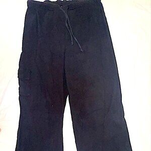 Chico's lightweight black gauzy tie waist palazzo pants M (Chico's sz 1)